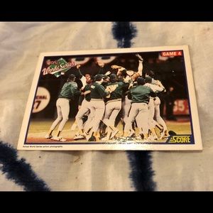 1990 MLB WORLD SERIES CARD 4 OAKLAND ATHLETICS!